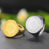 Dawapara Talisman Seal Solomon Ring Hexagram 12 Constellation Kabbalah Prosperity Good Health Amulet Stainless Steel Jewelry