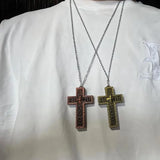 Vintage Cross Pendant Necklace with Secret Compartment Cross Necklace 3D Printed Charm Jewelry Necklace for Women Men