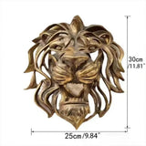 Large Lion Head Wall Mounted Art Sculpture Gold Resin Lion Head Art Wall Luxury Decor Kitchen Wall Bedroom