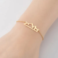 2024 new fashion stainless steel hollow snow mountain mountain pendant necklace temperament with lovely collarbone chain accesso