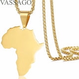 Africa Map Pendant Necklace Africa Map Necklaces for Women Stainless Steel Men Africa Continent Necklace Africa Map Jewelry