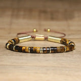Boho Stackable Stone Bracelet Bundle: Tiger Eye, Lapis, Smoky Quartz Adjustable Vegan Jewelry Heal the soul and boost confidence