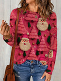 2024 New Autumn And Winter Fashionable And Cute Christmas All-over Printed Round Neck Mink Fur Printed Sweater