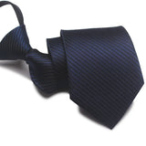 Zipper Ties For Men Women Striped Mens Tie For Business Wedding Skinny Neck Tie Casual Slim Blue deep Light navy blue Necktie
