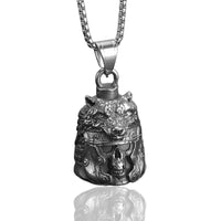 Vintage Design Viking Warrior Bell Pendant Motorcycle Wind Nordic Odin Guardian Bell Necklace Gift Jewelry Accessories Wholesale