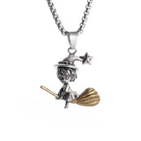 Retro Gothic Mysterious Demon Angel Wings Pendant Necklace Men's Punk Hip Hop Trendy Cool Jewelry Boy Gift