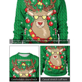 Men Women Llama Ugly Christmas Sweatshirt 3D Funny Print New Year Eve Xmas Sweater Couples Pullover Holiday Party Jumper Tops