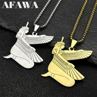 Egyptian Isis Goddess of Life Necklace for Women Men Stainless Steel Gold/Silver Color Egypt Mystery Amulet Chain Jewelry
