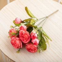 Silk Artificial Flower Rose Peony Bouque Home Decoration Bridal Holding Flower Wedding Decor Bouquet DIY Fake Flower Arrangement