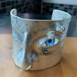 Metal Exaggerated Open Bangle Five Senses Europe American Style Alloy Plated Eyes Bracelets Unique Wide Geometric Cuff Bangles