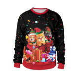[You're My Secret]Women Autumn Winter Long Sleeve Crew Neck Pullover Tops Christmas Party Santa Claus Printed Casual Sweatshirts