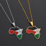 Anniyo 3CM Western Sahara Pendant Necklaces for Women Girls Jewelry charms Map @350121