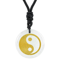 Chinese FengShui Amulet Crystal Quartz Tai Chi Yin Yang Fish Symbol Necklaces Taoist Reiki Energy Exorcism Pendants Jewelry