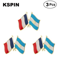 France & Pakistan Flag Lapel Pin Friendship Flag Badge Flag pin 3pcs A Lot