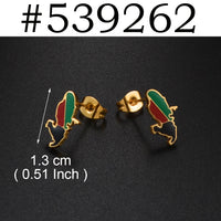 Anniyo Guadeloupe Reunion Island Martinique French Guiana Antigua Map Earrings for Women Girls Stainless Steel Jewelry #533962