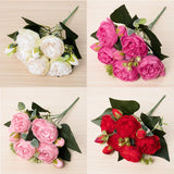 Silk Artificial Flower Rose Peony Bouque Home Decoration Bridal Holding Flower Wedding Decor Bouquet DIY Fake Flower Arrangement