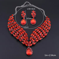 New Green Crystal Statement Necklace Earrings Set Gold Color Jewelry Sets Indian Bridal Wedding Costume Jewellery