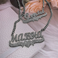 Personalized Custom Double Plated Name Necklace 18k Gold Plated Nameplate Pendant Customized Name Plate Necklace for Women Men
