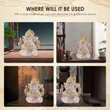 Lord Ganesha Statues Hindu Elephant God Sculpture,Resin Indian Ganesha Idol Buddha Figurine Good Luck Success Transparent Statue