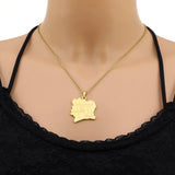 2024 New fashion stainless steel Ivorian map necklace for men and women geometric national style collarbone chain anniversary sm