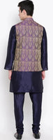 Indian Men's Traditional Long Top/pants/Nehru Vest Three Piece Men's Kurta Set