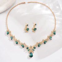 3pcs New Fashion Necklace Sets for Women Waterdrop Collar Choker Necklace Earring Jewelry Set for Prom Birthday Bridal Wedding