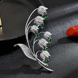 Autumn New Korean Elegant and Fashionable Clock Orchid brooch Creative Personalized Flower Clothing Pin Accessories for Women