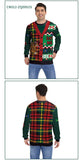 Men Women Xmas Sweatshirt 3D Christmas Wine Glass Bell The Gingerbread Man Print Ugly Christmas Sweater Holiday Party Jumper Top