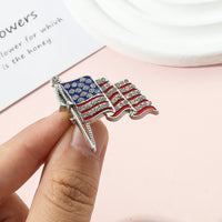 Trend American Flag Rhinestone Brooch Metal Badge Enamel Pin Jacket Jeans Lapel Pin Commemorate Jewelry Accessories Gifts