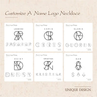 Personalized Logo Name Necklace Custom Monogram Pendant Unique Minimalist Design Name Necklace for Women Anniversary Gift