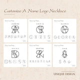 Personalized Logo Name Necklace Custom Monogram Pendant Unique Minimalist Design Name Necklace for Women Anniversary Gift
