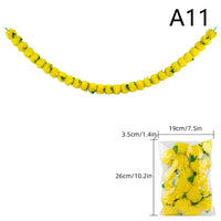 1Pc Indian Style Marigold Flower Garland With Flowers For Day Of The Dead Diwali Home DIY Craft Party Halloween Party Decor