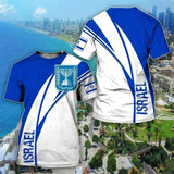 Israel Flag Men's T-shirt 3D Print Israelis National Emblem T Shirt For Men Short-sleeved Oversized Sports Male Clothing Tops