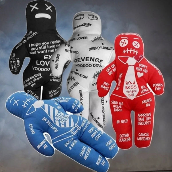 Bad Boss Ghost Doll Revenge Voodoo Doll Relieve Stress Horror Doll for Halloween Christmas Birthday Gift Ornament Decorations