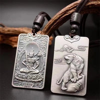 Twelve Zodiac Tiger Dragon Necklace For Men Jewelry Retro Patron Buddha Pendant Male Lucky Blessing Anniversary Accessories