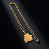 2024 New fashion stainless steel Belarusian map with city necklace for women and men couples ethnic style accessory collarbone c