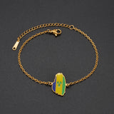 Anniyo 2025 Saint Vincent Map Colorful Flag Bracelet St. Vincent Jewelry Banglets for Women Girls Stainless Steel #002762