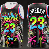 Chat GPT Smart Design USA Basketball Jersey Jordan Graffiti Street No. 23 Basketball Jersey Vest Quick-drying Basketball Jersey