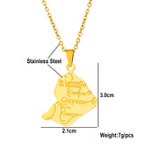 2024 new fashion stainless steel French Guyana pendant necklace temperament everything collarbone chain birthday anniversary sma