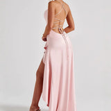 Elegant Slim Bodycon Party Dress Women 2025 Summer Sexy Spaghetti Strap Sleeveless Maxi Long Dress Casual