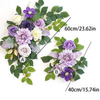 Artificial Wedding Arch Flowers Kit Boho Dusty Rose Blue Eucalyptus Garland Drapes for Wedding Decorations Welcome Sign