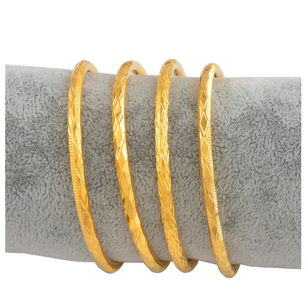 Anniyo 1 Piece/Openable Gold Plated Bangles for Women Girl Ethiopian Jewelry African Metal Bracelet Arab Middle East #205806