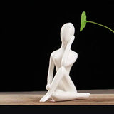ERMAKOVA 12 Styles Abstract Art Ceramic Yoga Poses Figurine Porcelain Lady Figure Statue Home Yoga Studio Decor Ornament