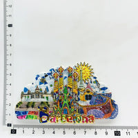 Europe Spain Barcelona 3D Refrigerator Magnet Tourist Souvenirs Stickers,Home & Kitchen Decoration Fridge Magnet Message Sticker