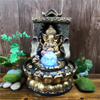 Lucky Ganesha Statue Elephant Thai God of Success Resin Crafts India Idol Desktop Water Fountain For Wedding Perfect Gifts