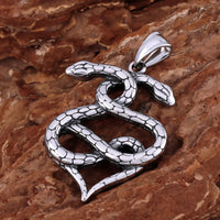 Stainless Steel Vikings Twin Snake Necklace Men's Punk Hip Hop Gold Steel Color Handmade Pendant Animal Serpent Jewelry Gift