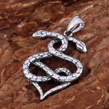 Stainless Steel Vikings Twin Snake Necklace Men's Punk Hip Hop Gold Steel Color Handmade Pendant Animal Serpent Jewelry Gift