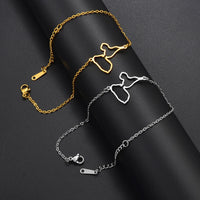 Anniyo 18CM + 4CM France Guadeloupe Map Bracelet for Women Stainless Steel Jewelry Foot-Chain #320921