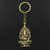 New Fashion Keychain 62x32mm Ganesha Buddha Elephant Pendants DIY Men Jewelry Car Key Chain Ring Holder Souvenir For Gift