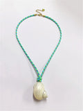 Baroque imitation pearl clavicle chain summer women vacation fashion handmade natural conch necklace adult jewelry accessories